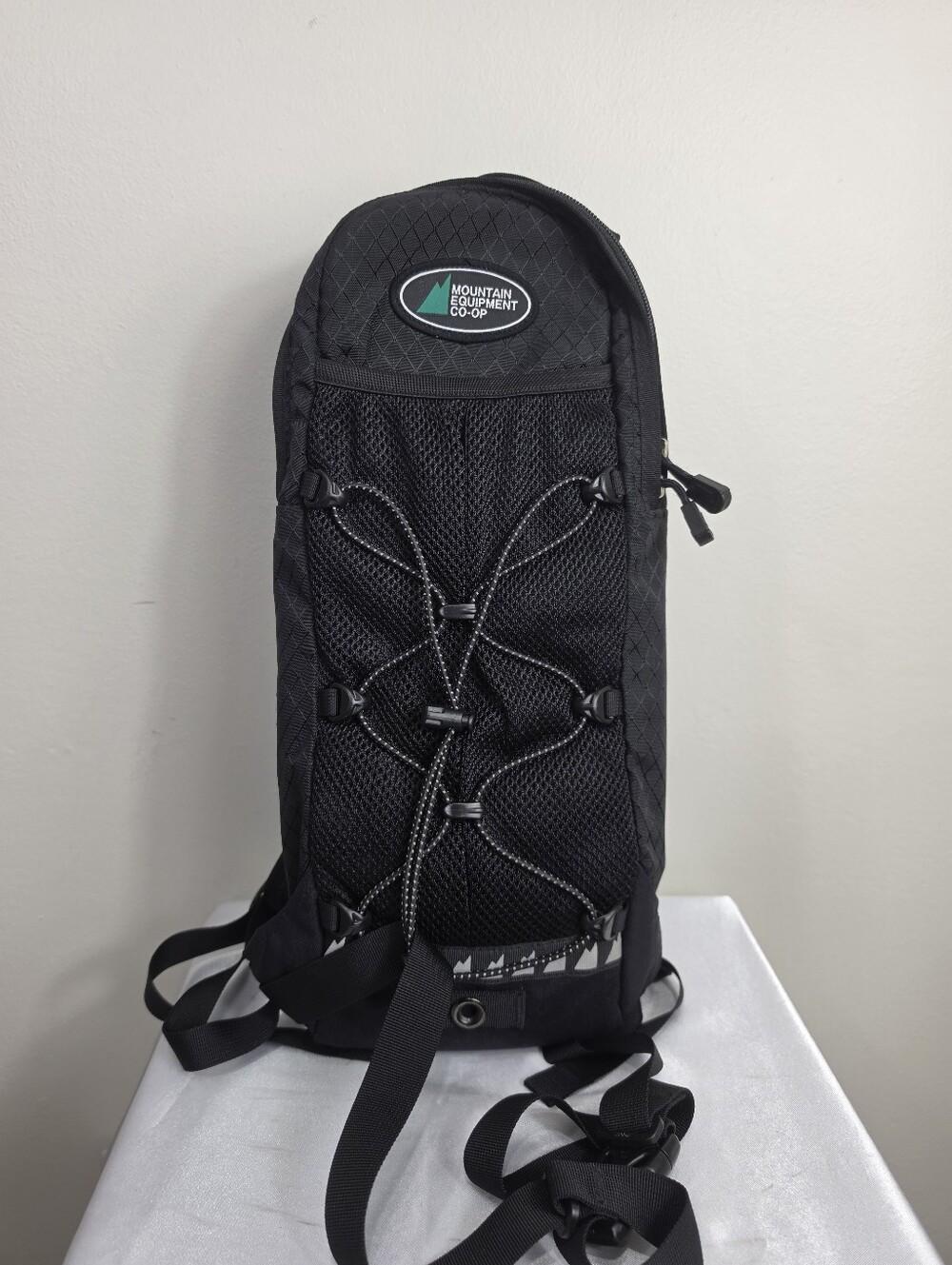 MEC Black Mesh Front Sling Pack with Bungee